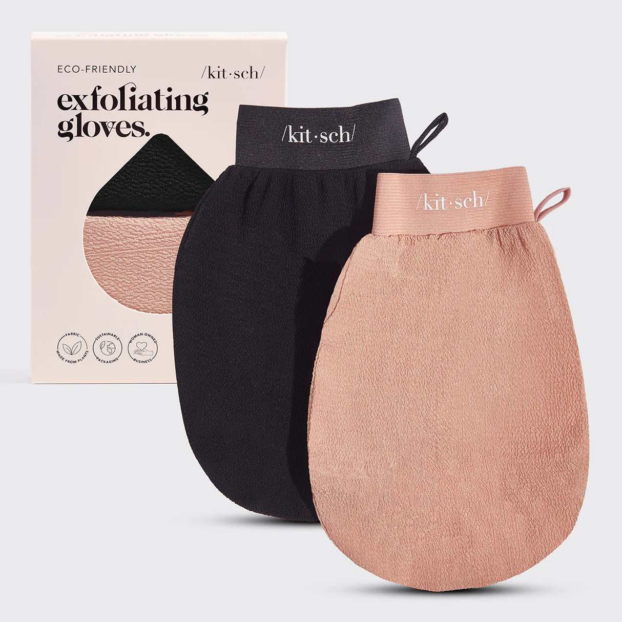 Kitsch Exfoliating Glov - Black & Terracotta 2pack