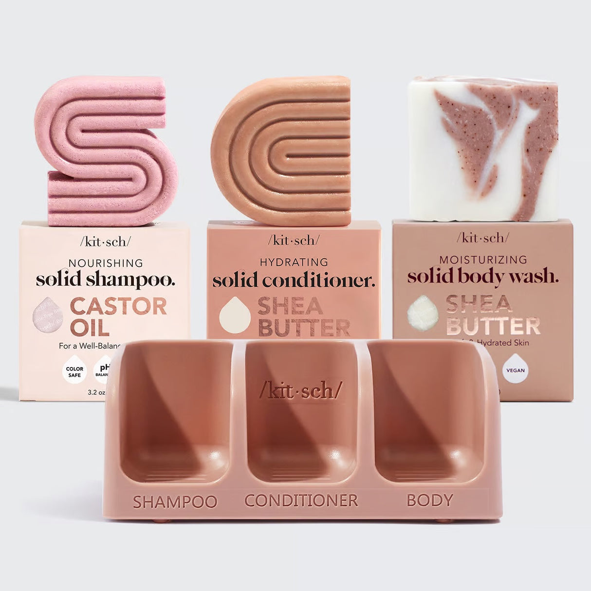 Nourish & Restore Shampoo & Conditioner Soap Dish Pakke fra Kitsch